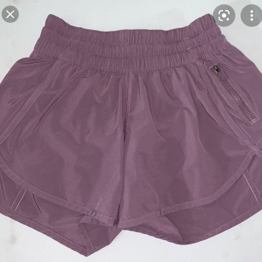 Purple lululemon tracker shorts